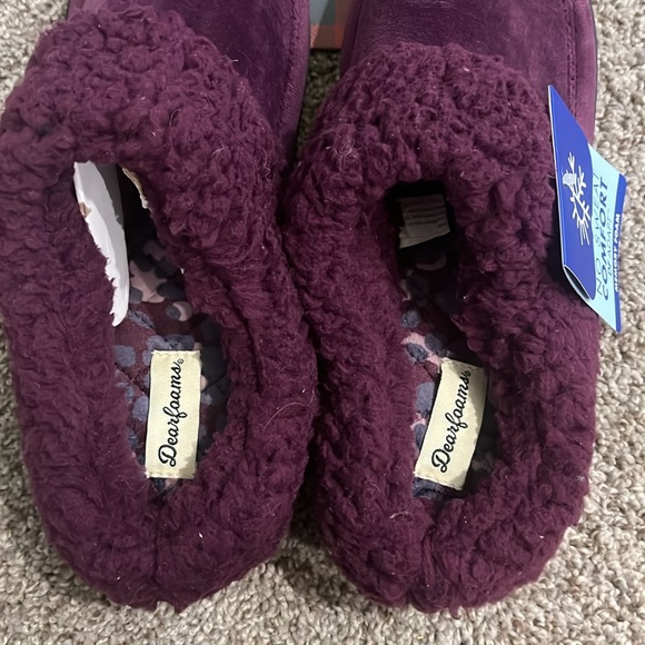 Dearfoams Solid Purple Memory Foam Slippers - Women’s Size Large 9-10 - Picture 2 of 6